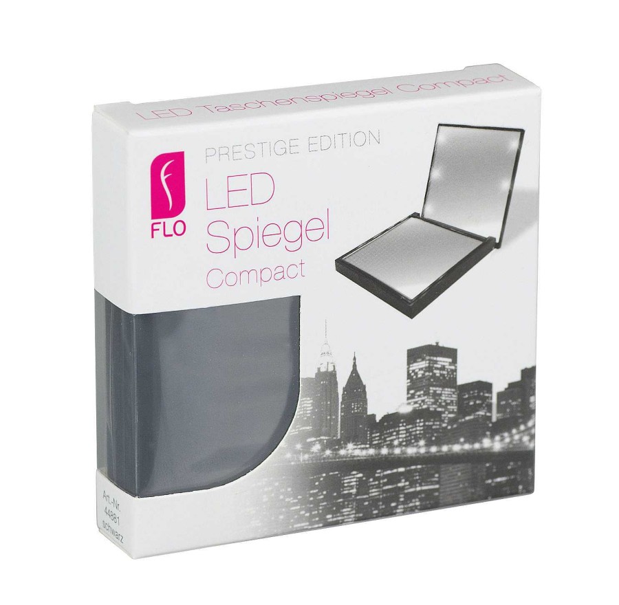 Accessoires Becker Manicure Spiegel | Becker Led-Taschenspiegel Schwarz 7X7Cm